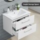 image 6 of Yaheetech Floating Storage Vanity with Ceramic Basin White