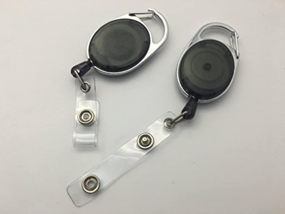 image 1 of Black Key Reel ID Card Badge Holder