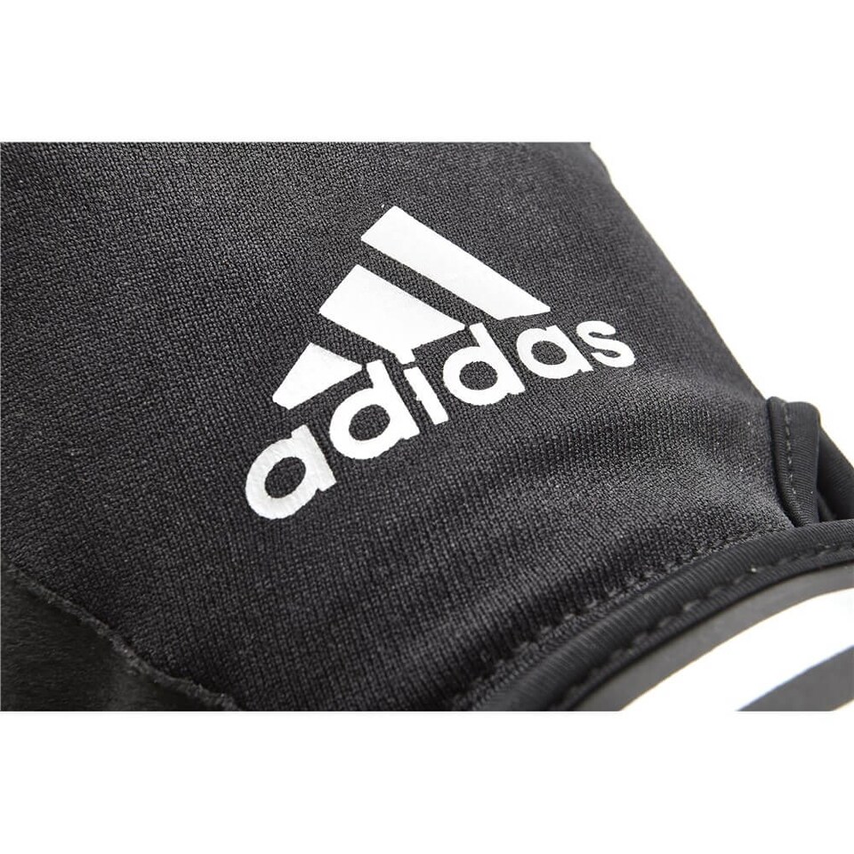image 1 of Adidas Half-Finger Weightlifting Gloves, Padded Palms & Wrist Strap, Grey, M | Grey | Grey | M