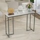 image 4 of Marble Hallway Console Table With 3 Legs White And Black White
