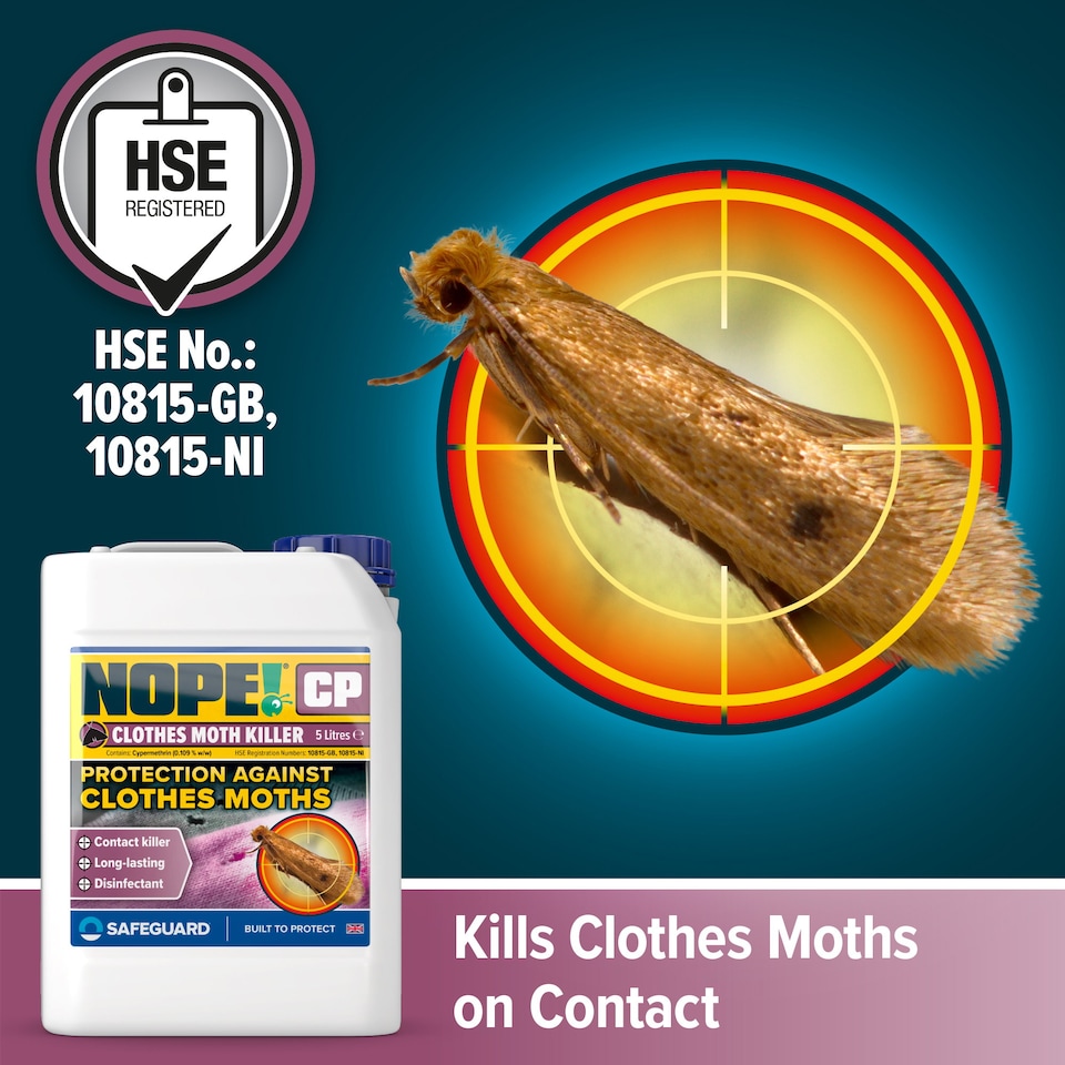 image 1 of NOPE Moth Killer (5 Litre) Fast acting, Odourless, Long-lasting Moth Repellent for Home, Clothes, Wardrobe, Room & Carpets