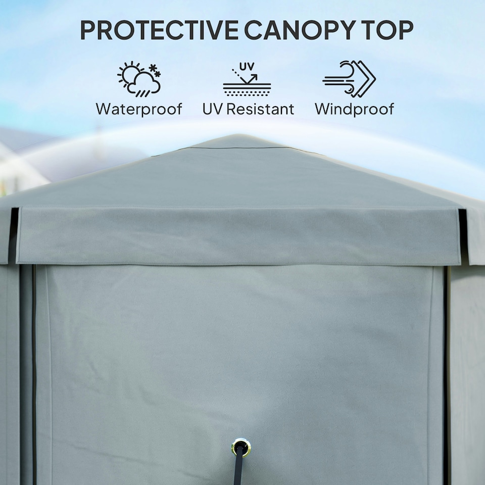 image 1 of Outsunny 3 x 3(m) Hexagon Pop Up Gazebo with 5 Sides, Netting, Light Grey