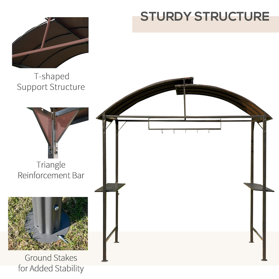 image 1 of Outsunny Gazebo Marquee Canopy Awning Shelter Garden Patio BBQ Tent Grill Black