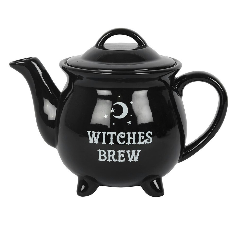 image 1 of Something Different Witches Brew Ceramic Tea Set - Black/White - One Size