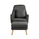 image 3 of Eden Deluxe Nursery Chair & Stool- Nursery Armchair, Night-time Feeds, Soothing Baby, Soft & Durable Woven Fabric & High Back Design Plus Cushion (Charcoal)