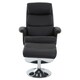 image 4 of Interiors by Premier Luxurious Black Leather Effect Reclining Chair and footstool, Easy to Clean Leather Chair, Comfy Footstool