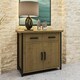 image 3 of Lowry 2 Door 2 Drawer Compact Sideboard Driftwood Lacquered Solid Reclaimed Pine Brown