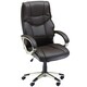 image 1 of HOMCOM Executive Office Chair Faux Leather Computer Desk Chair w/ Wheel Brown