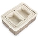 image 2 of Set of 4 Wicker Grey Wash Lined Storage Tray | Brown | Grey Wash | Not provided