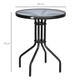 image 7 of Outsunny Outdoor Bistro Table Rounding Dining Tempered Glass Top Black φ60cm