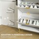 image 5 of HOMCOM Slim Shoe Storage Cabinet with 3 Flip Drawers for Hallway White | Gold | 60W x 24D x 128H cm