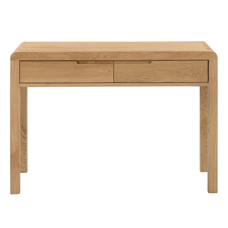 image 1 of Curve 2 Drawer Dressing Table with Stool Set - Oak