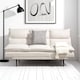image 3 of Sennen Cushion Padded Fabric 3 Seater Large Single Clic-Clac Sofa Bed | Cream | Natural | Three Seater