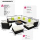 image 6 of Garden Furniture Set Las Vegas - large outdoor corner sofa, armchair, coffee table | Black | black | 75 x 75 x 38 cm | 1