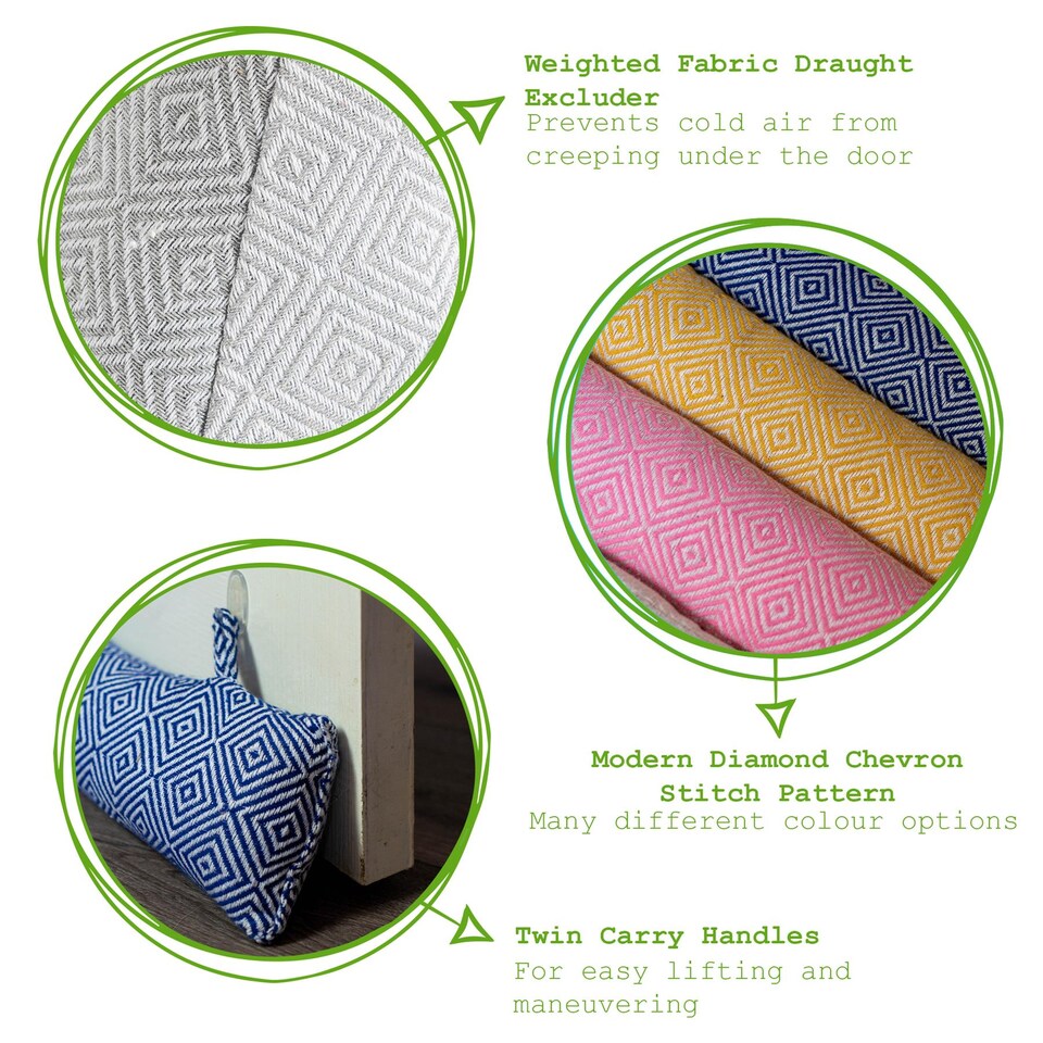 image 1 of Nicola Spring Chevron Draught Excluder - 80cm - Pink