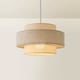 image 4 of ValueLights Weaver Cream & Grey Herringbone Ceiling Pendant Shade | Cream