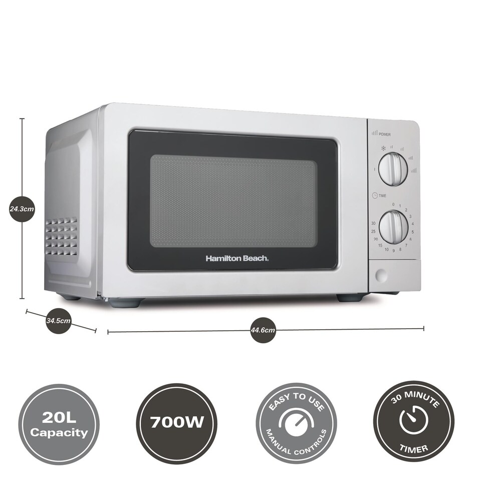 image 1 of Hamilton Beach 20L Standard Silver Microwave