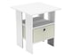 image 1 of 2-Tier 1- Drawer Wooden Side Table | White | White & Cream | 1