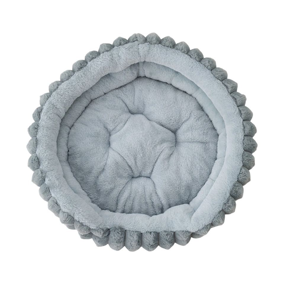 image 1 of Living and Home Pet Bolster Bed for Cat and Dog | Grey | S