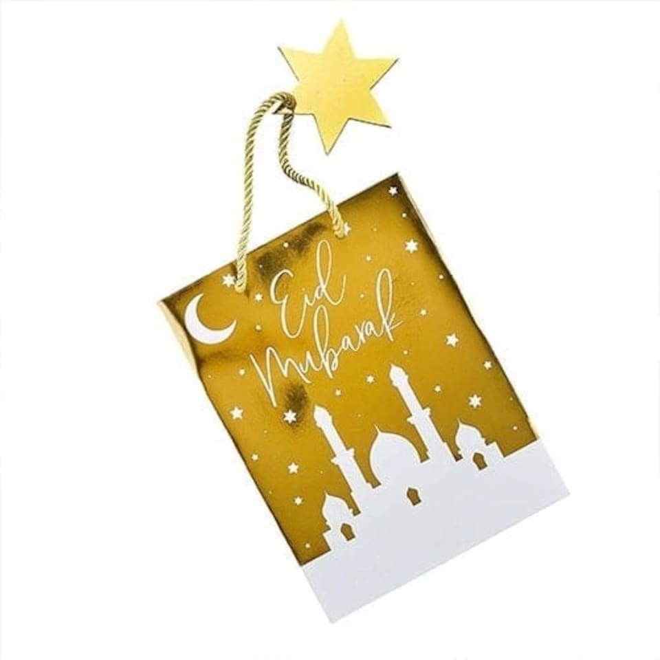 Gold Foil Eid Small Gift Bags - Pack of 5