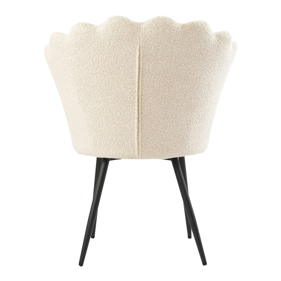 image 1 of FREYA Petal Chair Boucle Upholstered Fabric - Cream Cream | Boucle