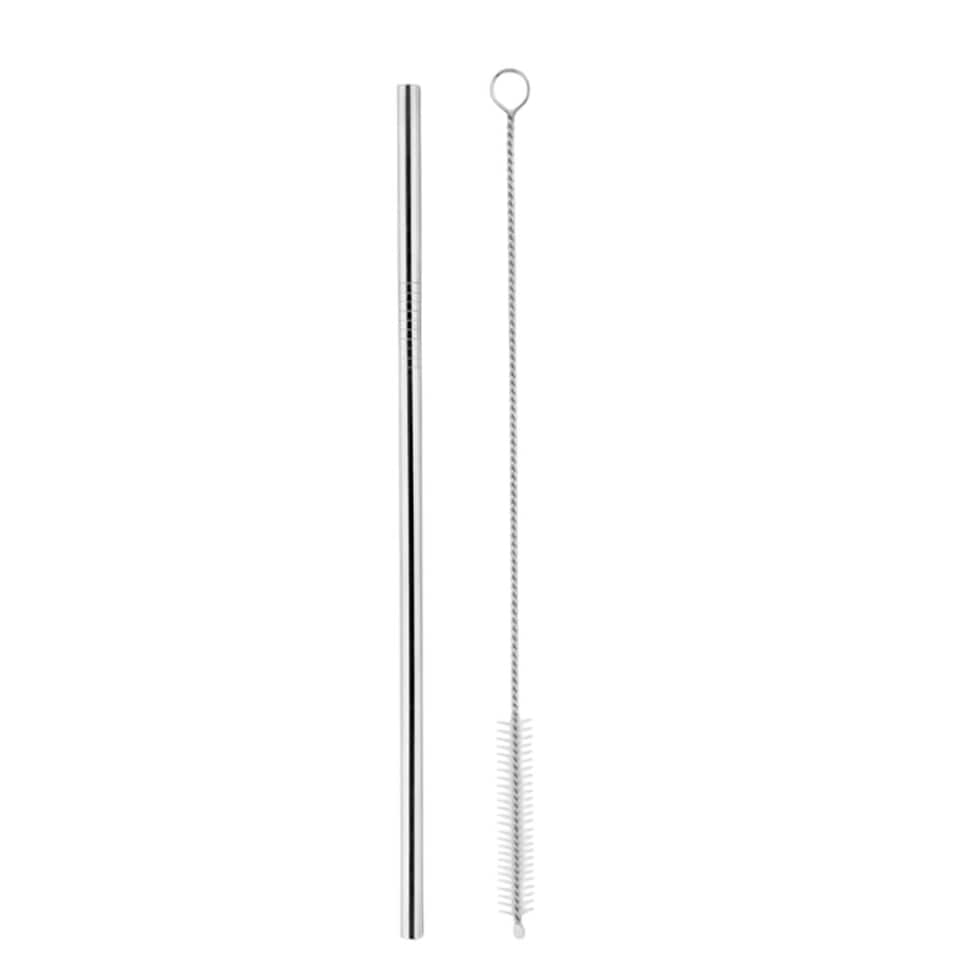 image 1 of MidOcean Cold Straw Straw & Brush Set - Matt Silver - One Size