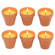 Citronella Scented Candles Bug Mosquito Fly Repellent Indoor Garden Wax | Yellow | Set of 6 | 6