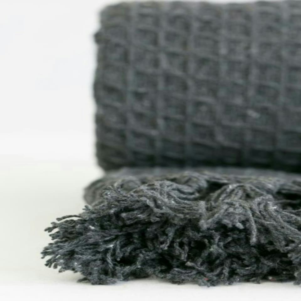 image 1 of Honeycomb Throw 90 X 100 inch Charcoal