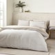 image 1 of Catherine Lansfield Oxford Pinstripe Reversible Duvet Cover Set Natural Cream | Natural | King