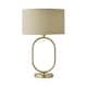 image 7 of ValueLights Antonia Beige with Metallic Gold Inner Drum Shade Brushed Gold Oval Table Lamp Gold