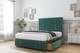 image 3 of Sloomy Kingsley Emerald Plush Divan Bed With Mattress 2 Drawers Left Side With 54" Floor Standing Headboard & 12" Matching Footboard 5' King | Green | Emerald | King | 1