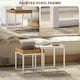 image 4 of HOMCOM Modern Coffee Table Set Square Nest of Tables for Small Space White