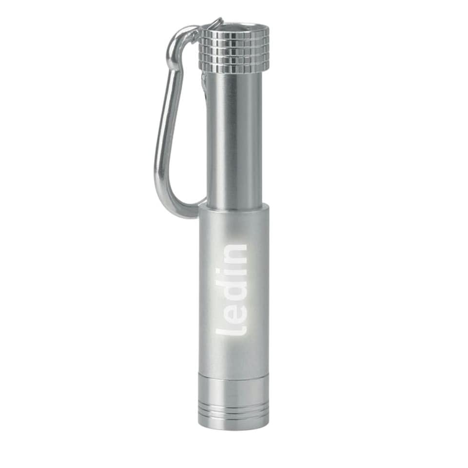 image 1 of MidOcean Pop Light Torch Keyring - Silver - One Size