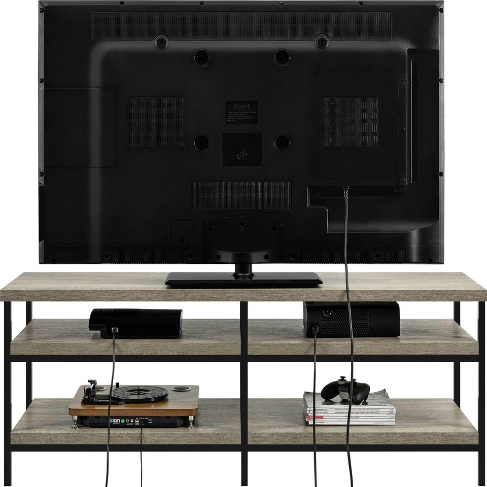 image 1 of Elmwood TV-Stand Distressed Grey Oak Grey | Distressed Grey Oak