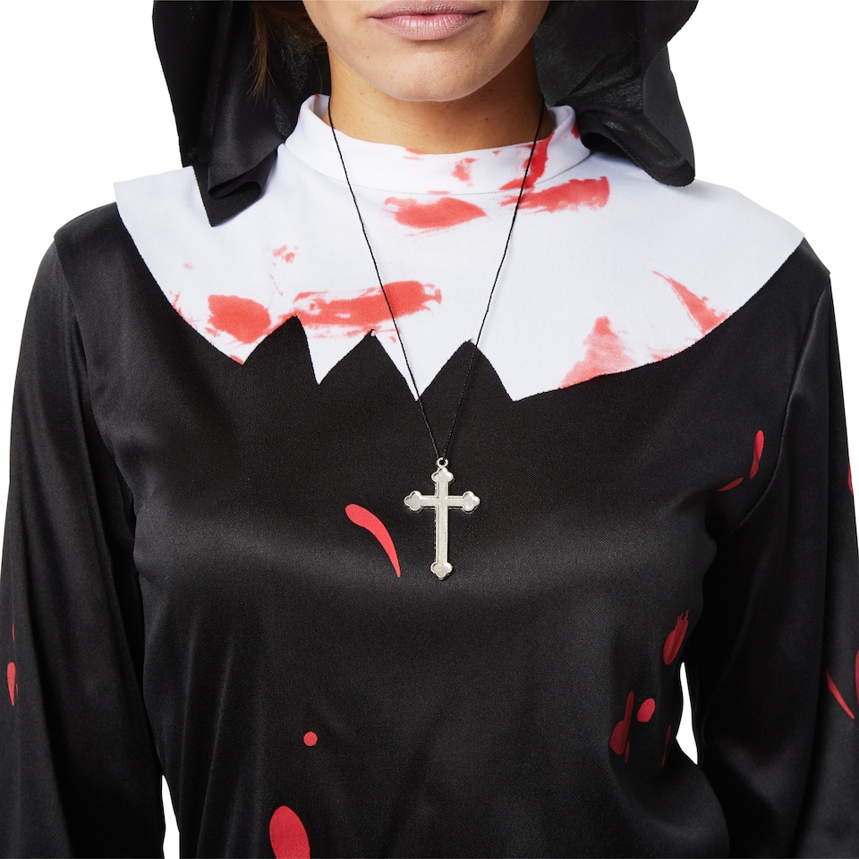 image 1 of Scary Nun - Halloween fancy dress costume for women | Black | black/white | 1