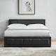 image 1 of Vida Designs Vanita 4ft6 Double Ottoman Bed Storage Fabric Upholstered, Dark Grey, 135 x 190cm