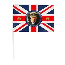 Coronation of King Charles III Hand-Held Plastic Flags 30cm - Pack of 10