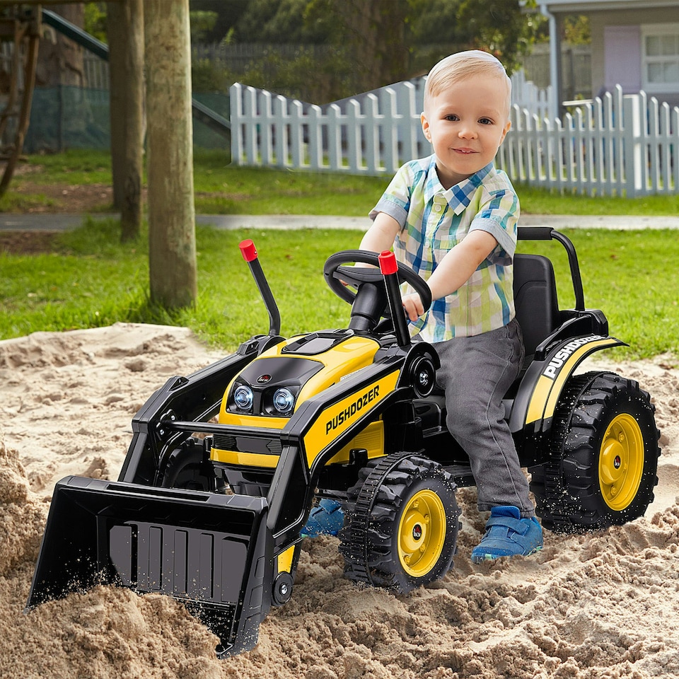 image 1 of HOMCOM Kids Digger Ride On Excavator 6V Battery Tractor Music Headlight Yellow