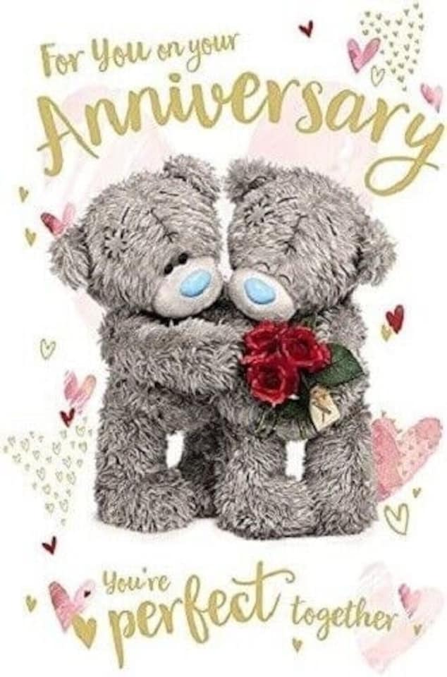 image 1 of Bears Hugging On Your Anniversary Photo Finish Card