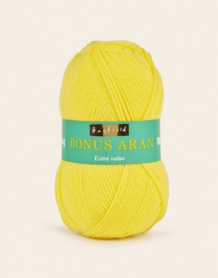 Hayfield Yellow Bonus Aran Yarn (Value Pack 10 x 100g Balls) For Crochet, Knitting - 256m per ball