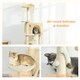 image 7 of PawHut 180cm Cat Tree, Multi-Level Large Cat Tower with 3 Sisal Scratching Posts, Condos, Plush Perches, Hammock, Ladder, Dangling Balls, Kitten Activity Centre for Kittens Playing Relaxing | Cream