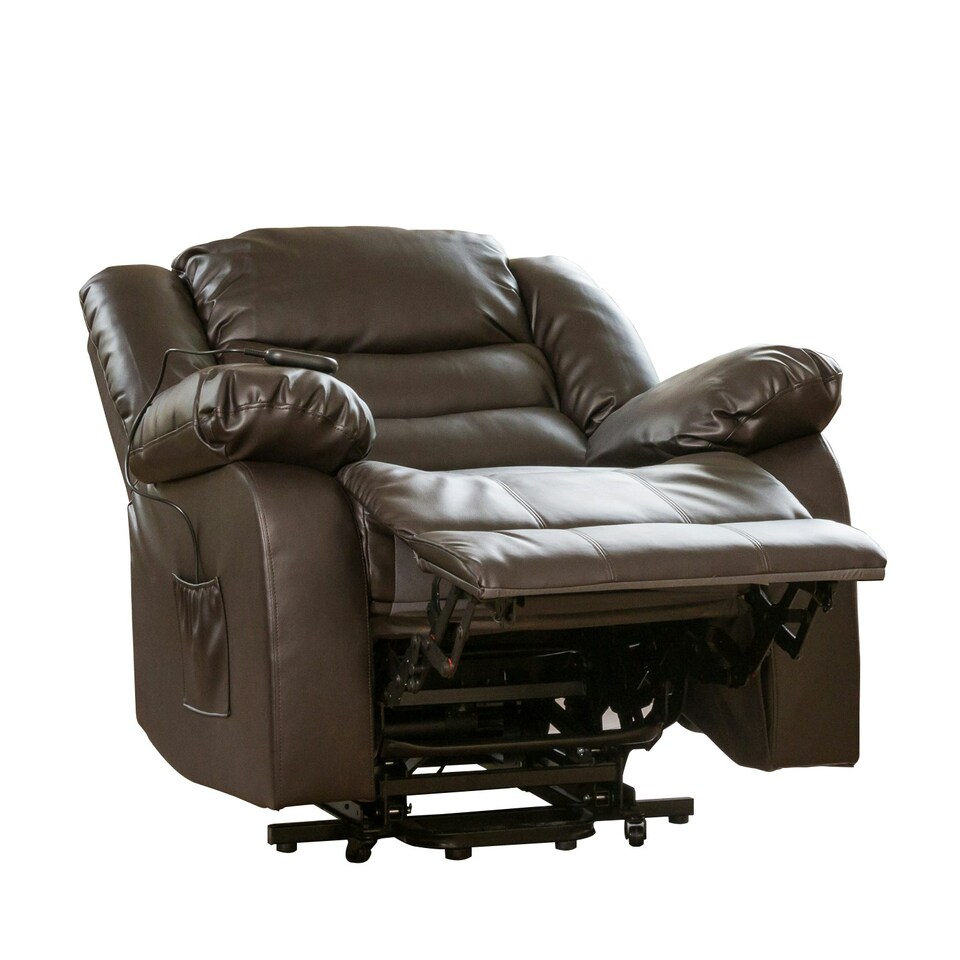 image 1 of Brooklyn Electric Riser Recliner with Massage and Heat - Brown
