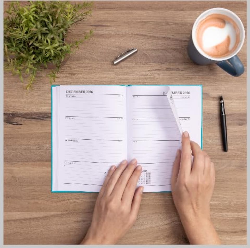 image 1 of 2026 2027 Academic Diary A5 Week to View - Mid Year Student Planner August 2026 to July 2027 - Hardback School College Organiser with Ribbon Bookmark (Purple) | Purple | Purple