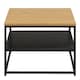 image 2 of Gila Square Coffee Table with Open Shelf in Oak & Black