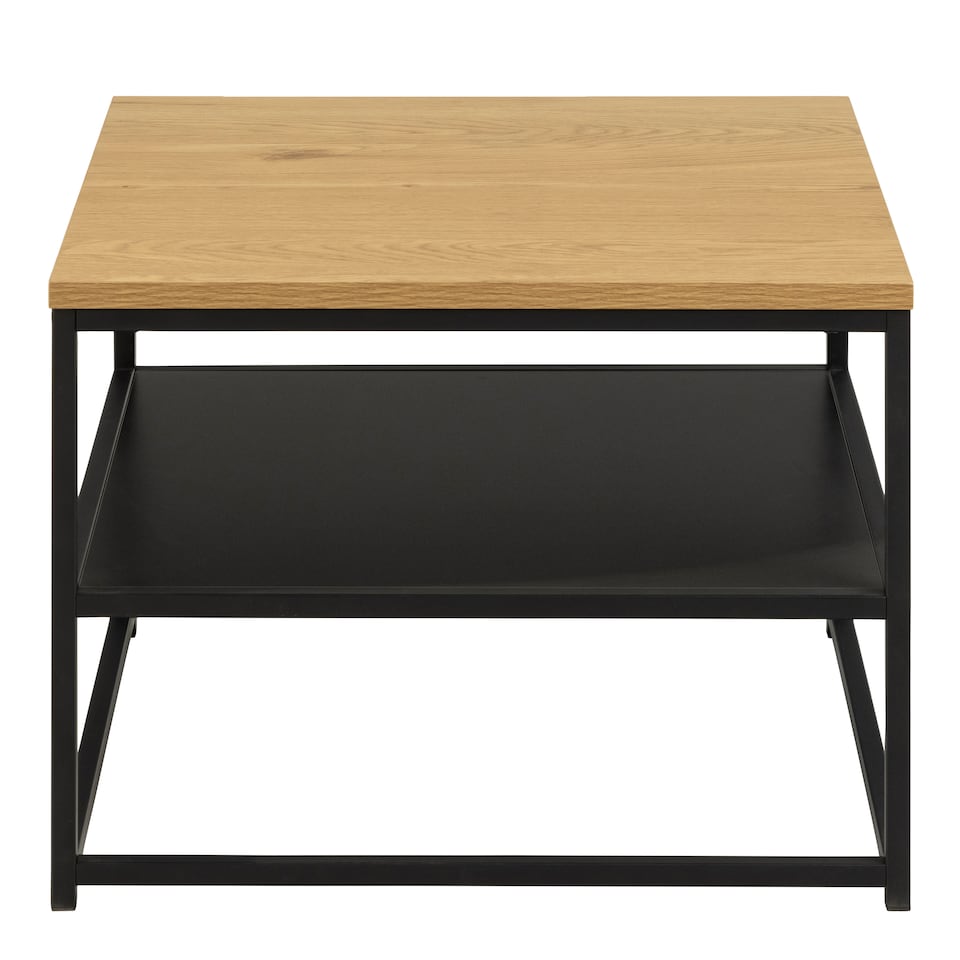 image 1 of Gila Square Coffee Table with Open Shelf in Oak & Black