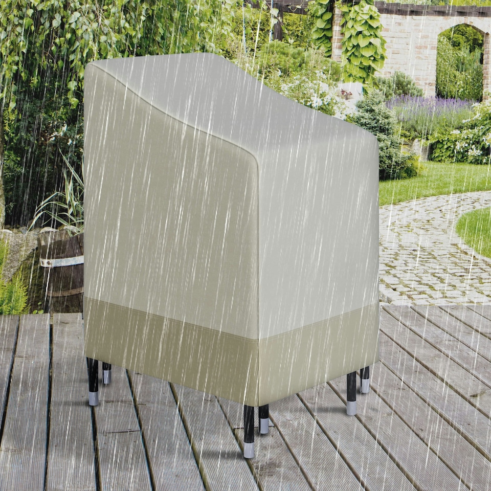 image 1 of Outsunny Outdoor Furniture Cover Chairs Stacked Protection Deep Wind Rain Dust White