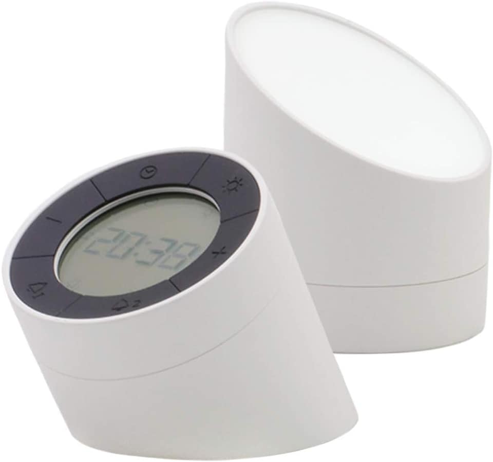 image 1 of Acctim Jowie Dual Digital Alarm Clock & Nightlight Superbrite Crescendo Alarm Touch Sensor | White | White