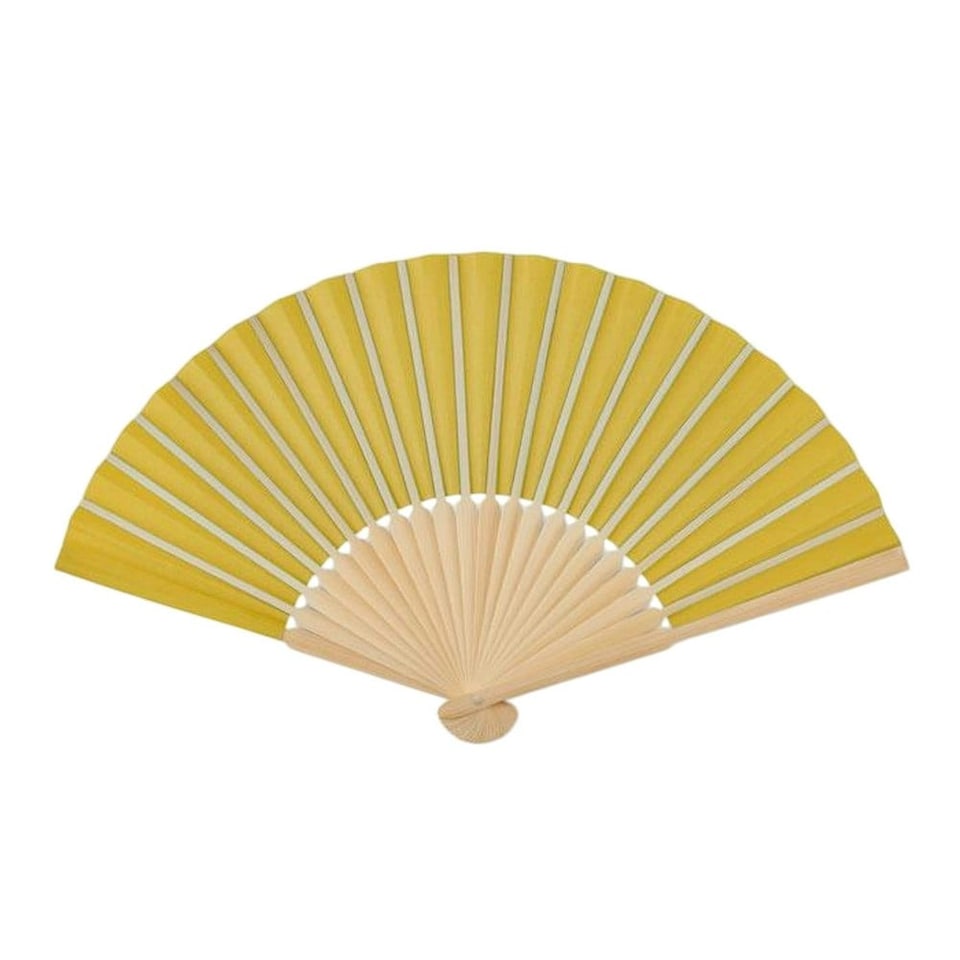 image 1 of MidOcean Fanny Bamboo Handheld Fan - Yellow - One Size