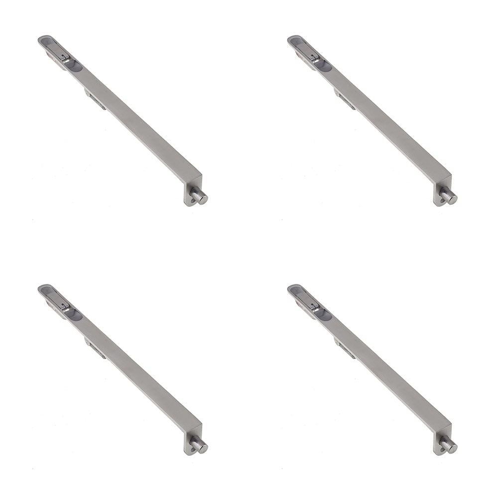 4 PACK Lever Action Radiused Flushbolts 305x20mm Satin Stainless Steel for Double Doors