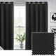 image 1 of furn. Dawn Blackout Black Eyelet Curtains (W)168cm x (D)137cm | Multi